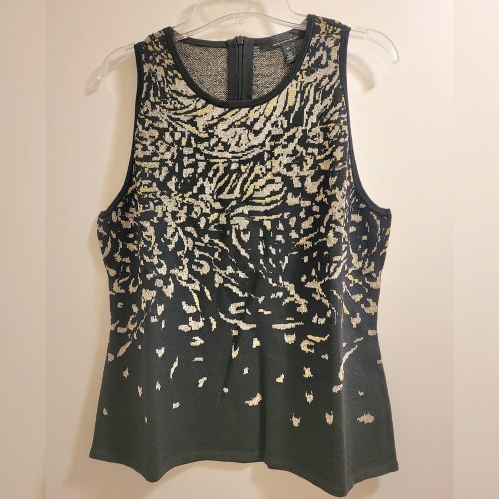 WHBM Sleeveless Metallic Jacquard Sweater Size XL